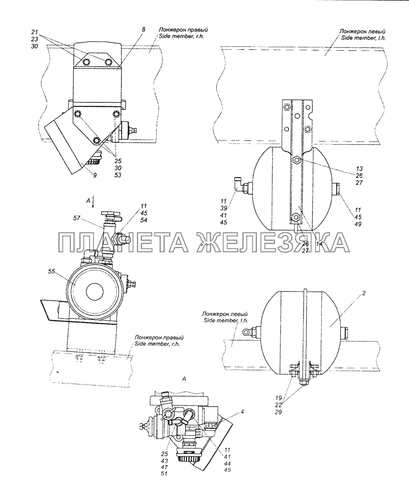 5350-3500011-17 Установка осушителя КамАЗ-43261 (Евро-1, 2)