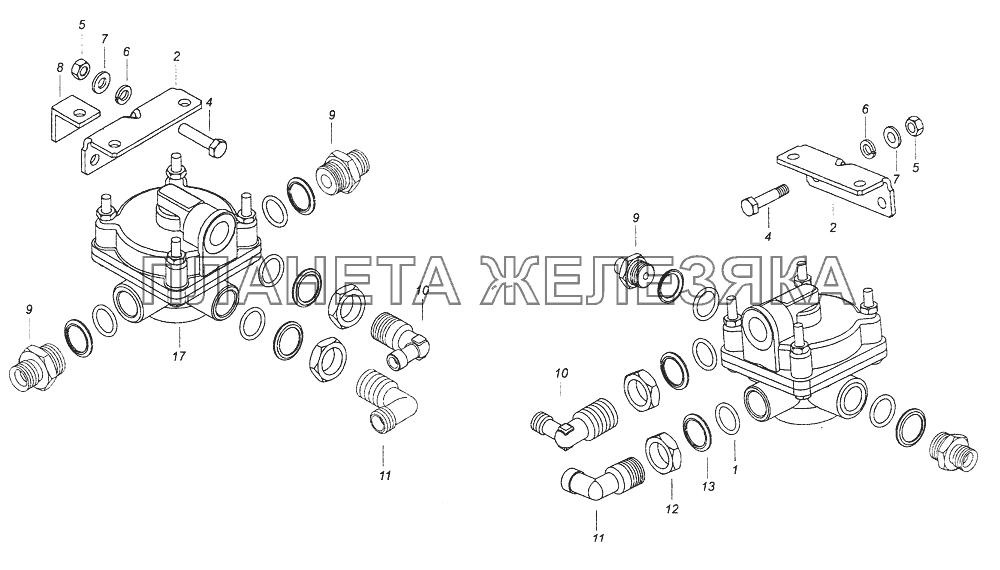 4326-3500018 Установка ускорительных клапанов КамАЗ-43261 (Евро-1, 2)