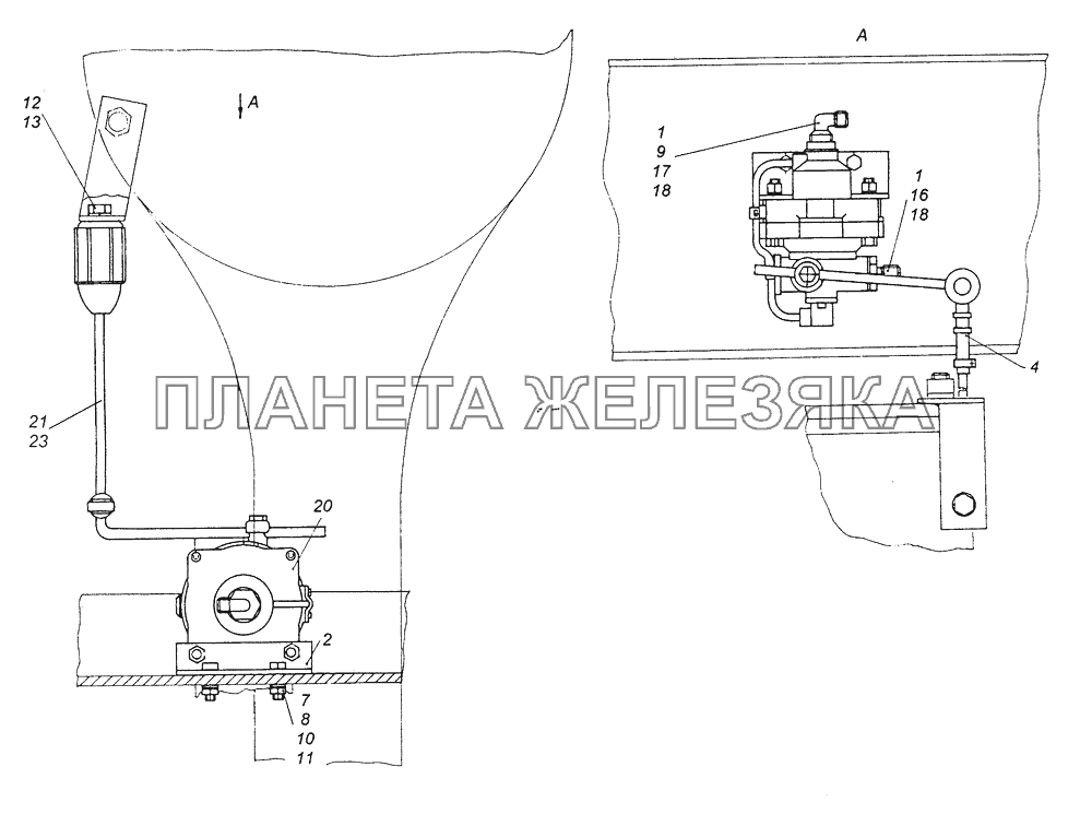 4925-3500033 Установка регулятора тормозных сил КамАЗ-43261 (Евро-1, 2)