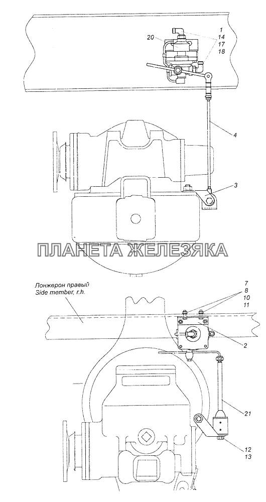 43501-3500033 Установка регулятора тормозных сил КамАЗ-43261 (Евро-1, 2)