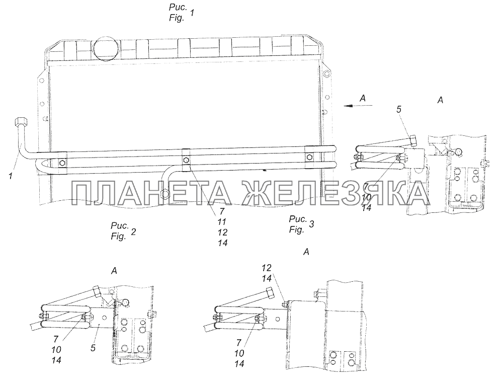 54115-3506180-17 Установка охладителя КамАЗ-43261 (Евро-1, 2)