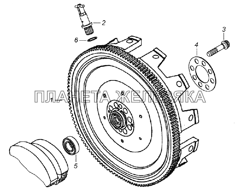 740.21-1005100-20 Установка маховика и фиксатор КамАЗ-43261 (Евро-1, 2)