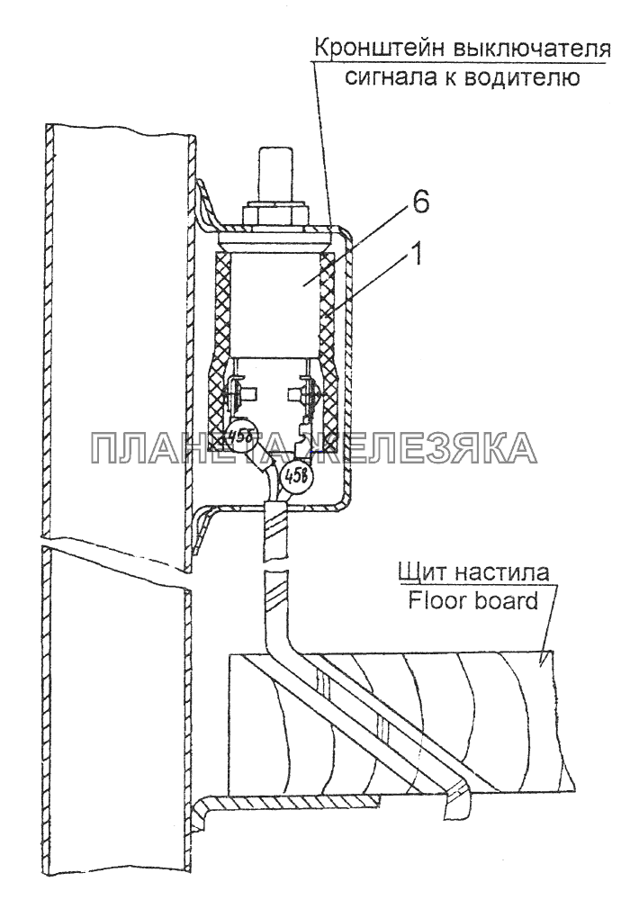 4310-3700023 Установка выключателя сигнала к водителю КамАЗ-43261 (Евро-1, 2)