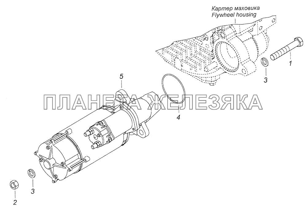 740.13-3708005 Установка стартера КамАЗ-43261 (Евро-1, 2)