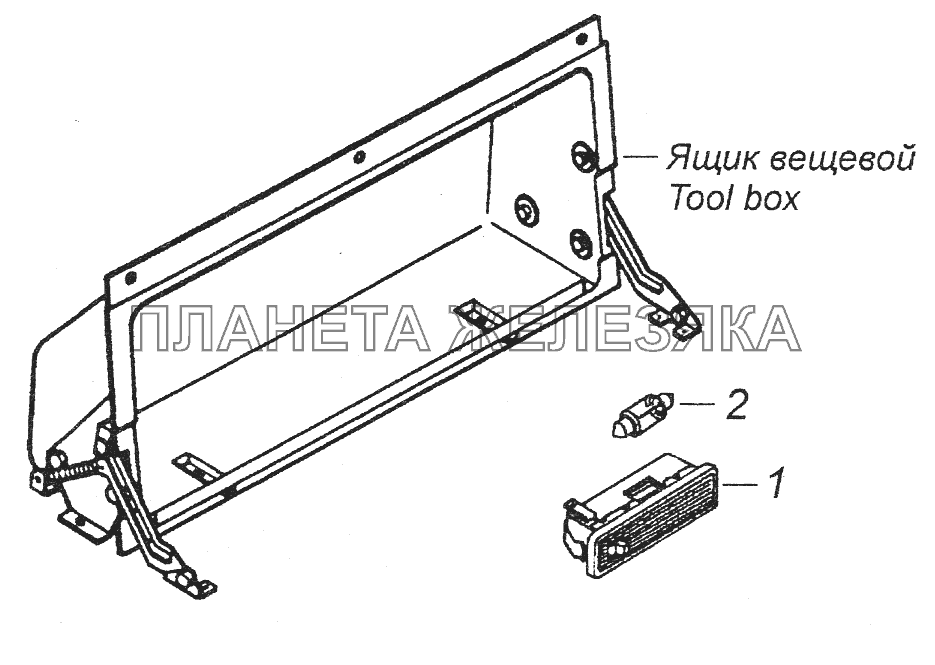 53205-3714003 Установка плафона освещения вещевого ящика КамАЗ-43261 (Евро-1, 2)