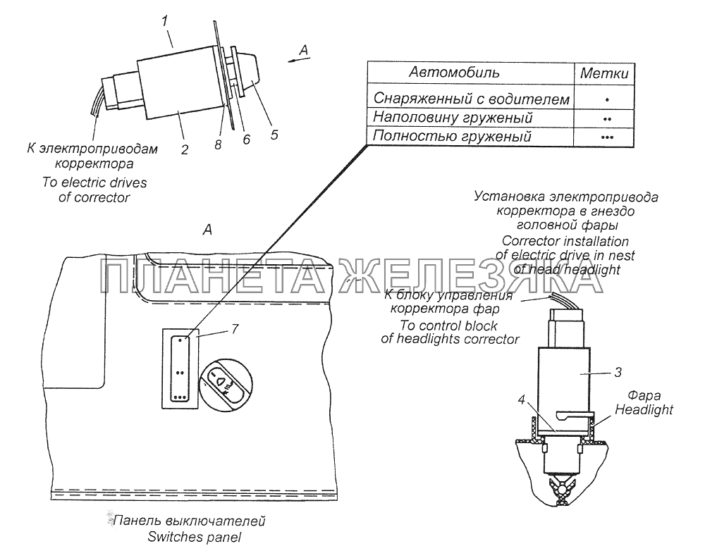 53215-3718001-85 Установка электромеханического корректора КамАЗ-43261 (Евро-1, 2)