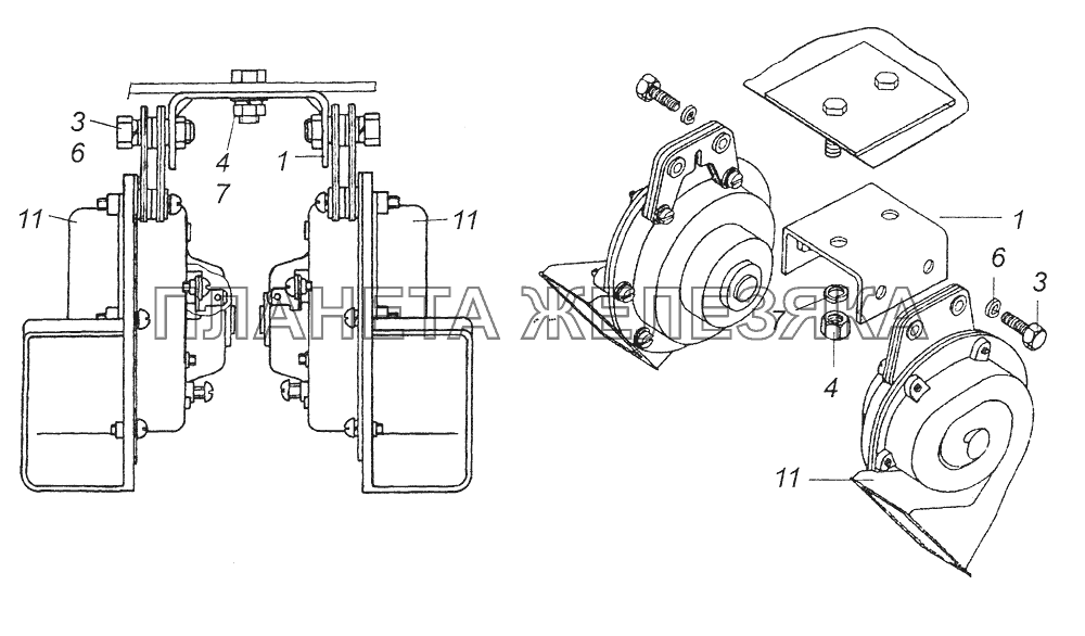 5320-3721001-10 Установка звуковых электрических сигналов КамАЗ-43261 (Евро-1, 2)