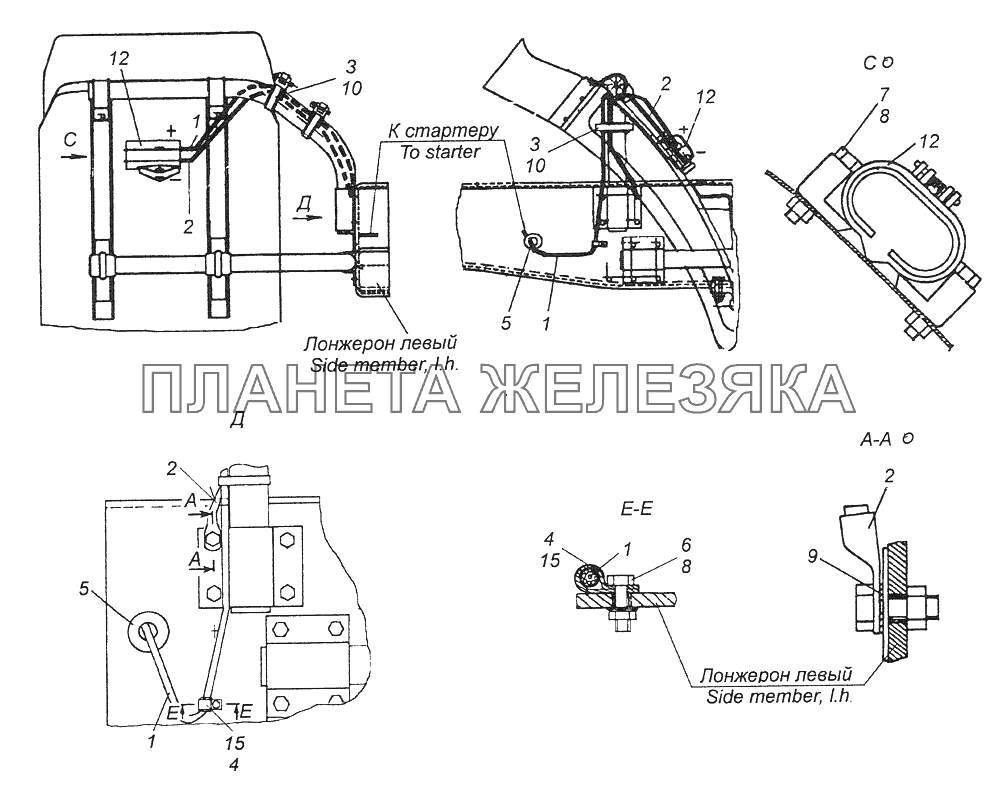 43114-3723001 Установка розетки внешнего запуска КамАЗ-43261 (Евро-1, 2)