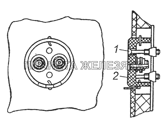 53205-3723005 Установка розетки переносной лампы КамАЗ-43261 (Евро-1, 2)