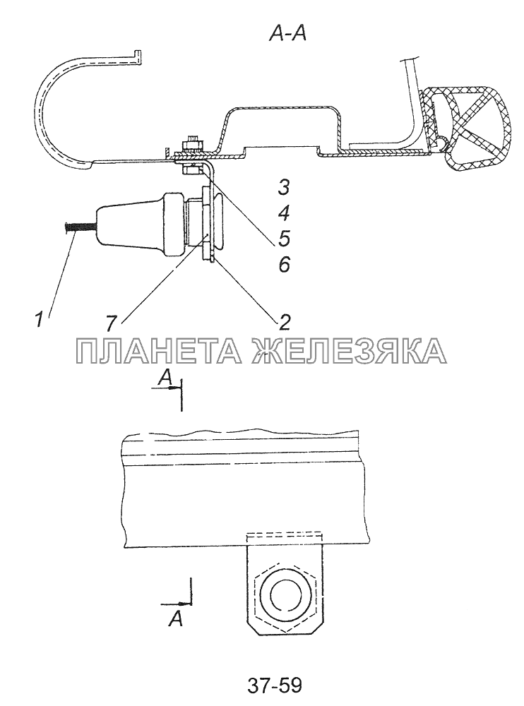 5350-3723501 Установка розетки штепсельной КамАЗ-43261 (Евро-1, 2)