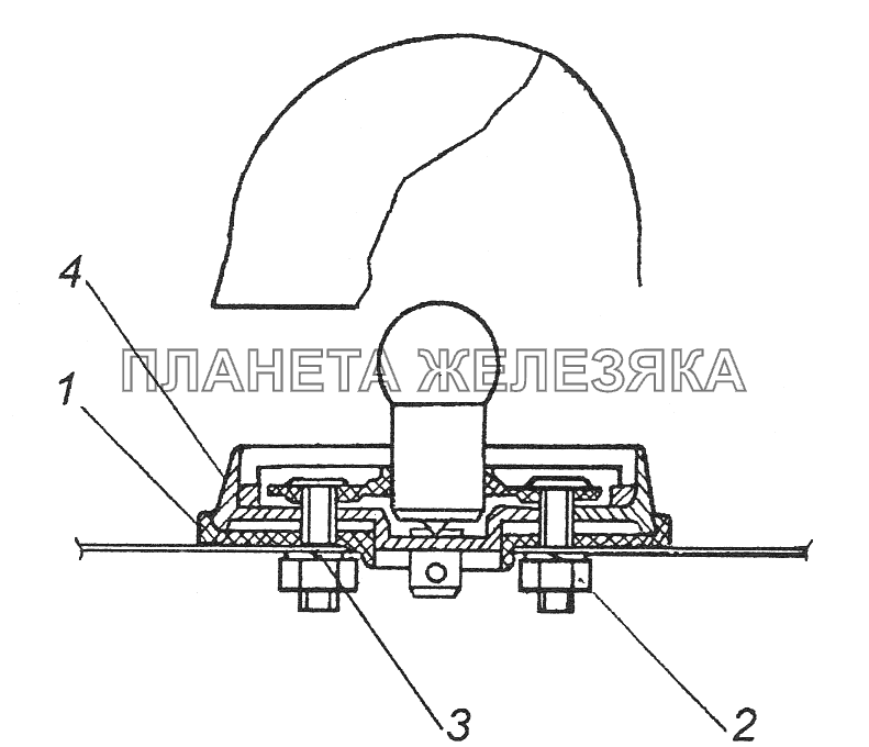 5320-3726001 Установка сигнального фонаря бокового указателя поворотов КамАЗ-43261 (Евро-1, 2)