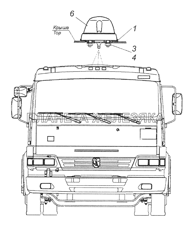 53205-3738001 Установка фонарей автопоезда КамАЗ-43261 (Евро-1, 2)