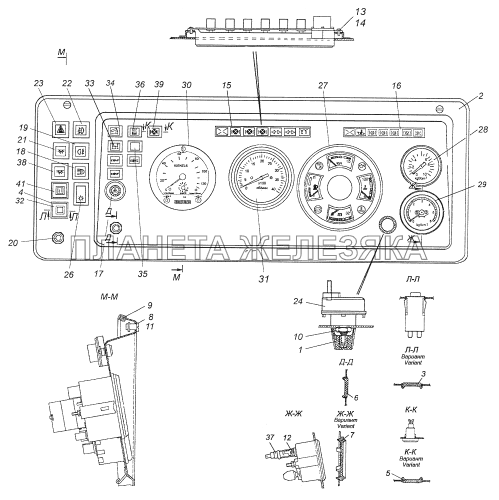 43118-3805010-27 Щиток приборов КамАЗ-43261 (Евро-1, 2)