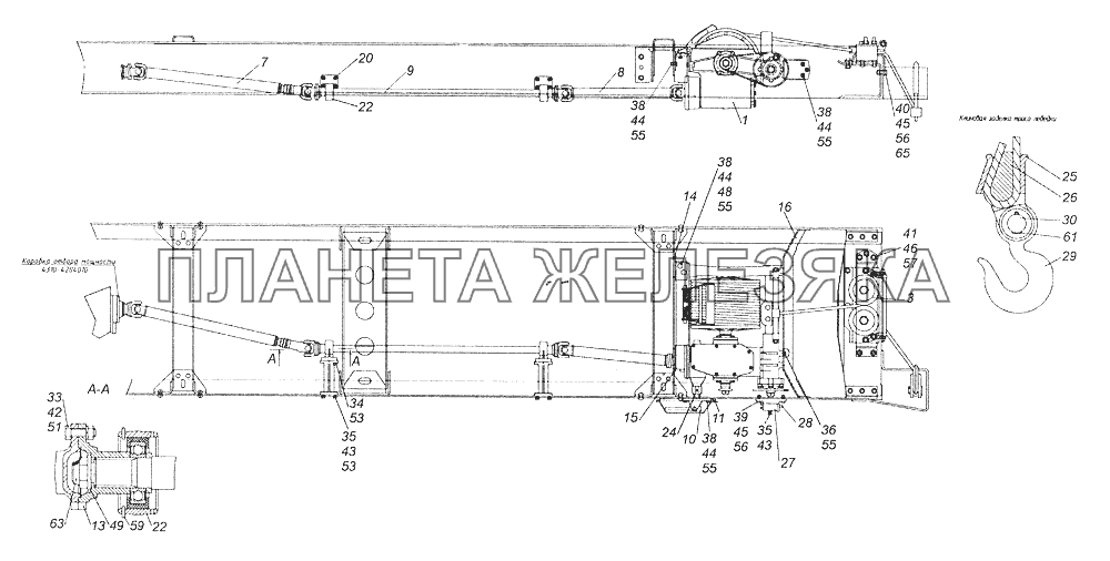 4326-4500010 Установка лебедки КамАЗ-43261 (Евро-1, 2)