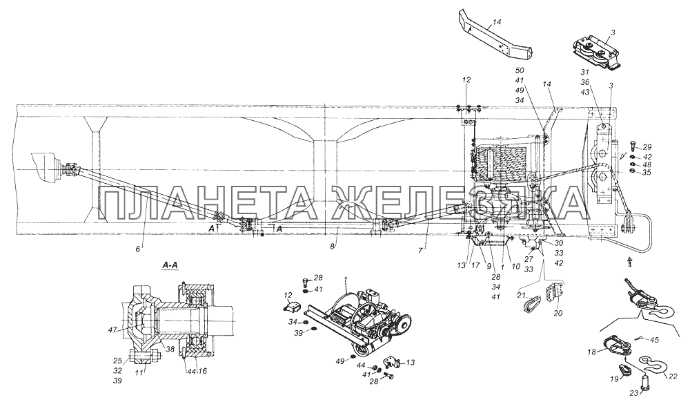 43114-4500010 Установка лебедки КамАЗ-43261 (Евро-1, 2)