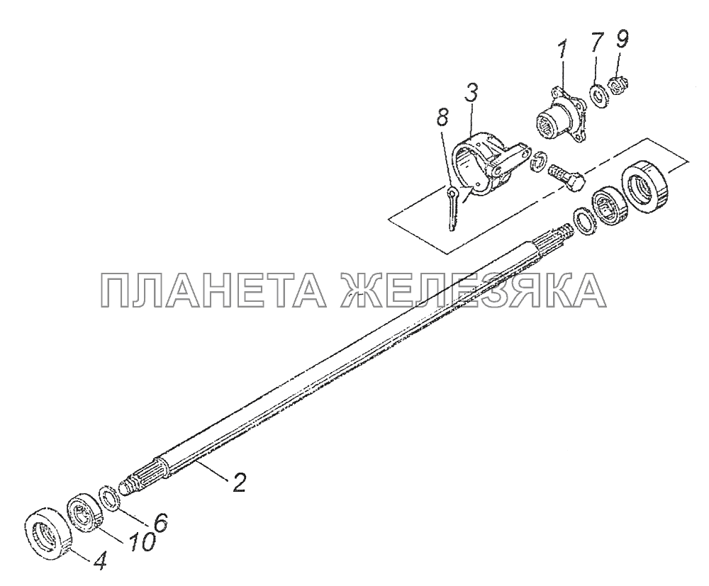 4310-4502210 Вал карданный промежуточный КамАЗ-43261 (Евро-1, 2)