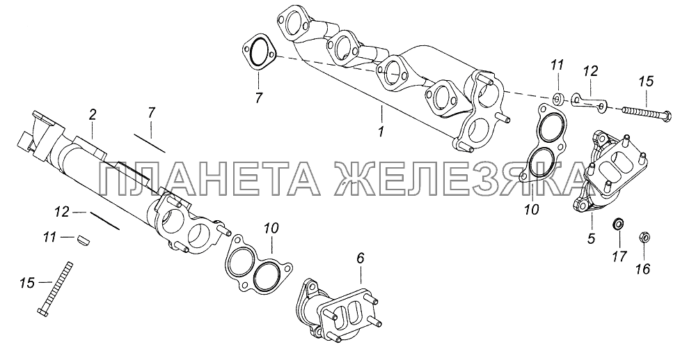 7406.1008000 Установка газопровода КамАЗ-43261 (Евро-1, 2)