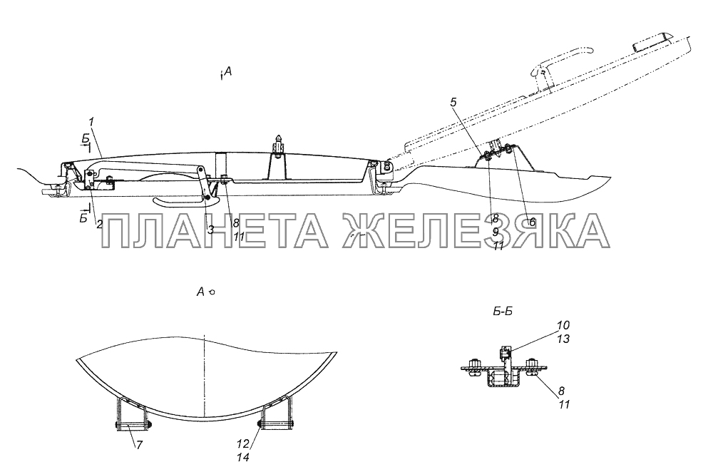 5350-5713008 Установка люка крыши КамАЗ-43261 (Евро-1, 2)