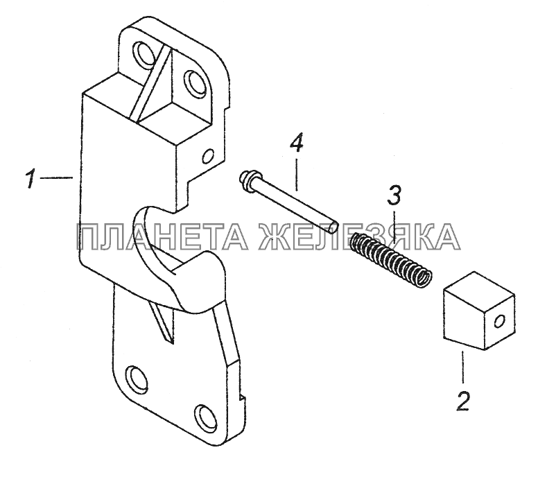 5320-6105035-10 Фиксатор замка левый КамАЗ-43261 (Евро-1, 2)