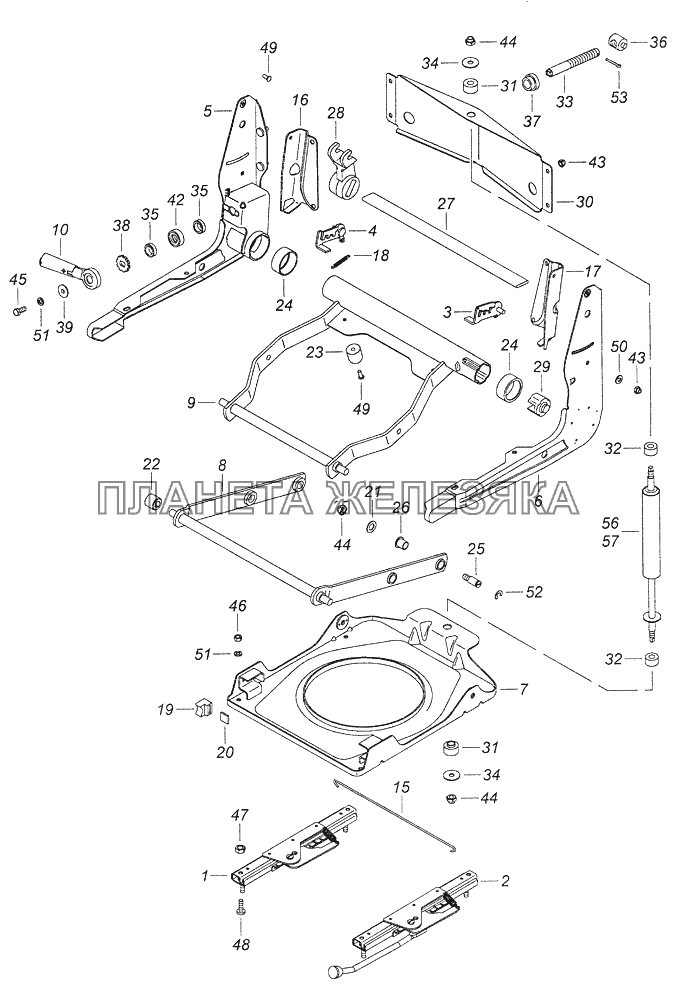 5320-6804010 Механизм подрессоривания сиденья водителя КамАЗ-43261 (Евро-1, 2)