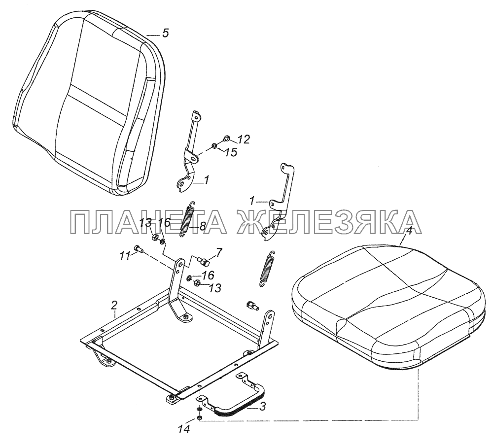 53205-6810010 Сиденье пассажирское КамАЗ-43261 (Евро-1, 2)