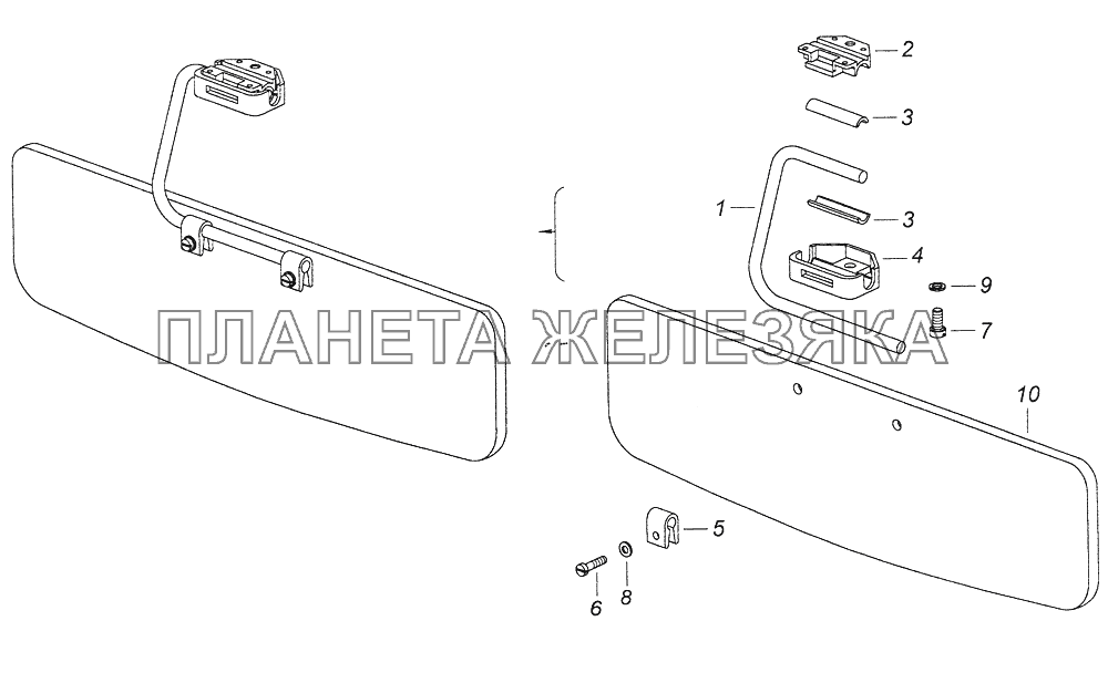 5320-8204011\10 Козырек противосолнечный с обивкой левый\правый КамАЗ-43261 (Евро-1, 2)