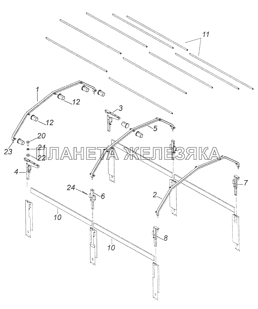 43501-8508008-81 Каркас тента КамАЗ-43261 (Евро-1, 2)