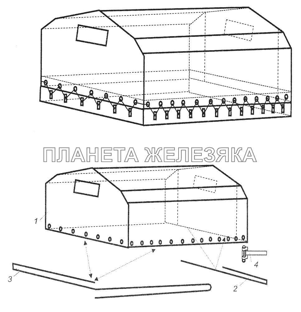 4310-8508012 Установка тента платформы КамАЗ-43261 (Евро-1, 2)