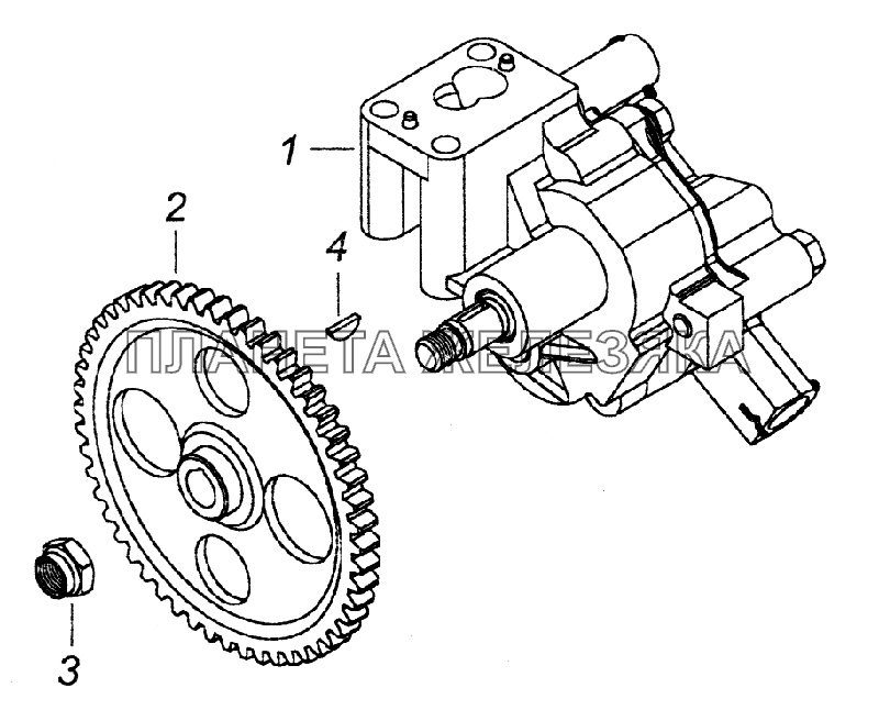 740.11-1011010 Масляный насос с шестерней КамАЗ-43261 (Евро-1, 2)