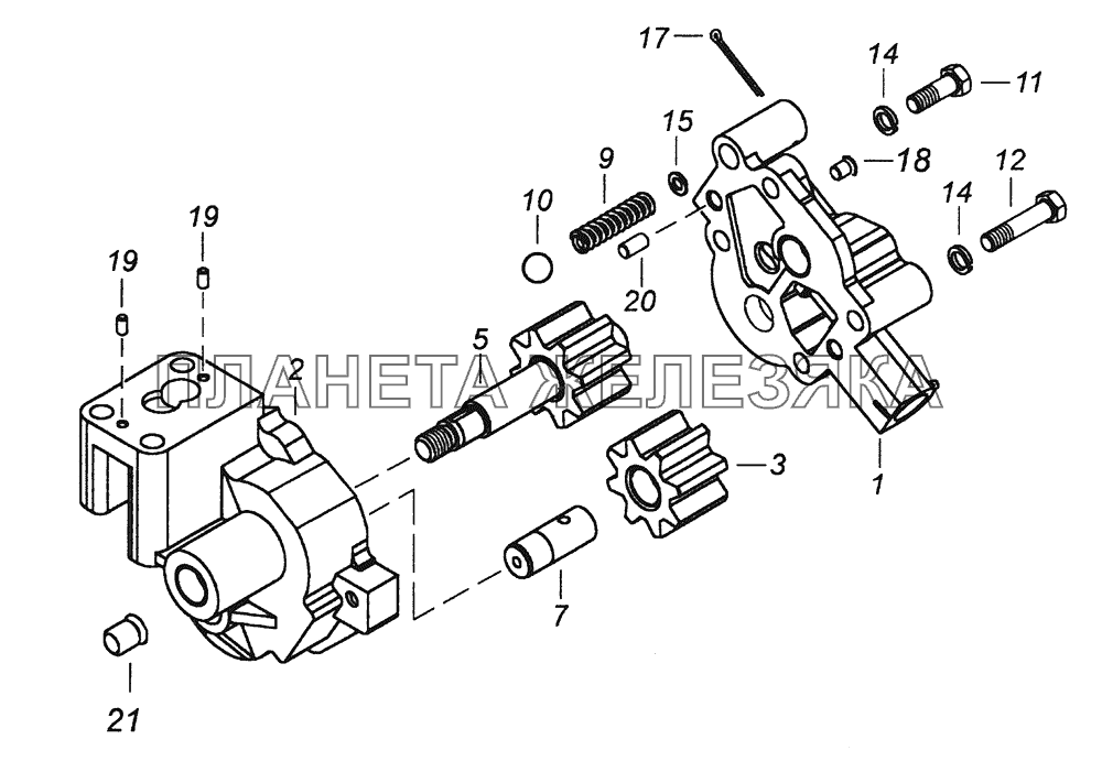 740.11-1011014-02 Насос масляный КамАЗ-43261 (Евро-1, 2)