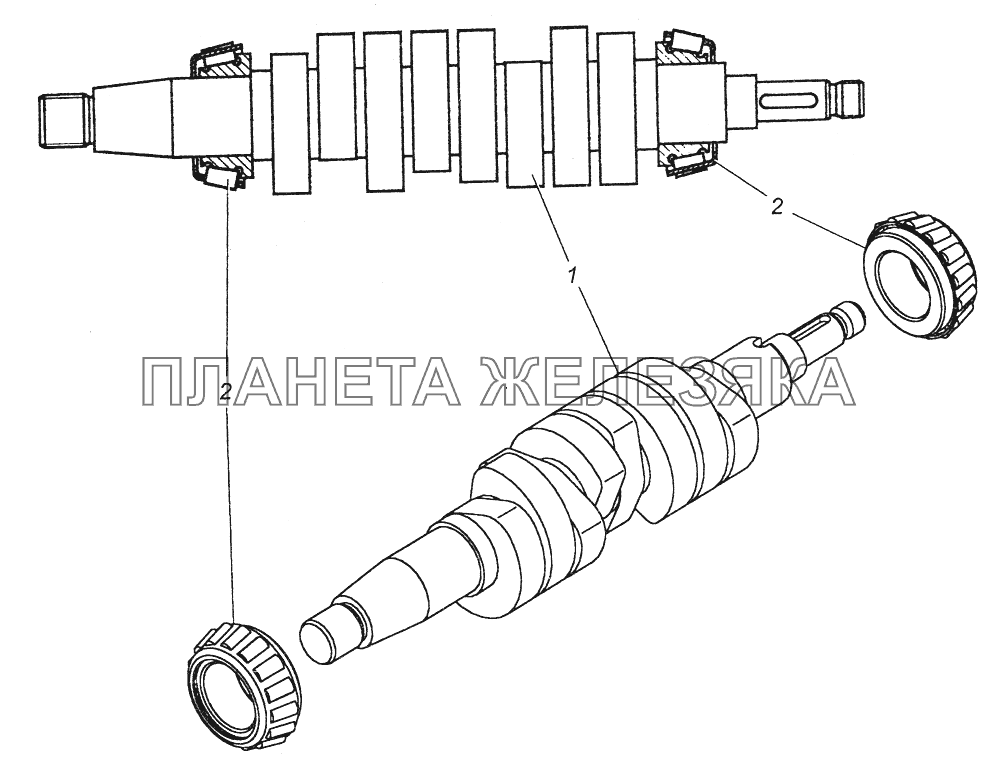 337.1111050-01 Вал кулачковый в сборе КамАЗ-43261 (Евро-1, 2)