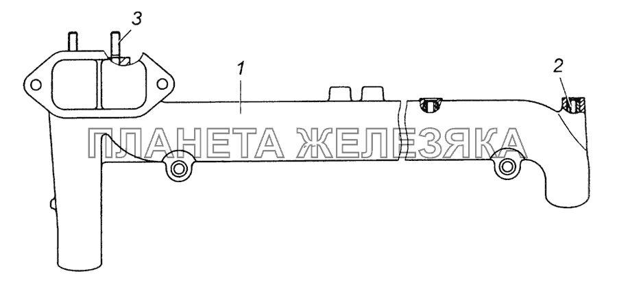 7406.1115110-20 Тройник в сборе КамАЗ-6350 (8х8)