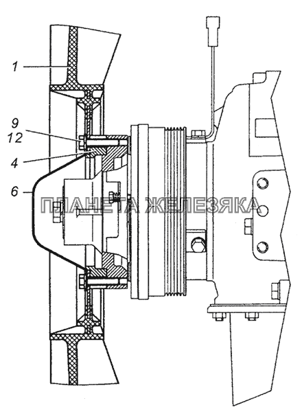 740.51-1308010 Установка вентилятора КамАЗ-4350 (4х4)