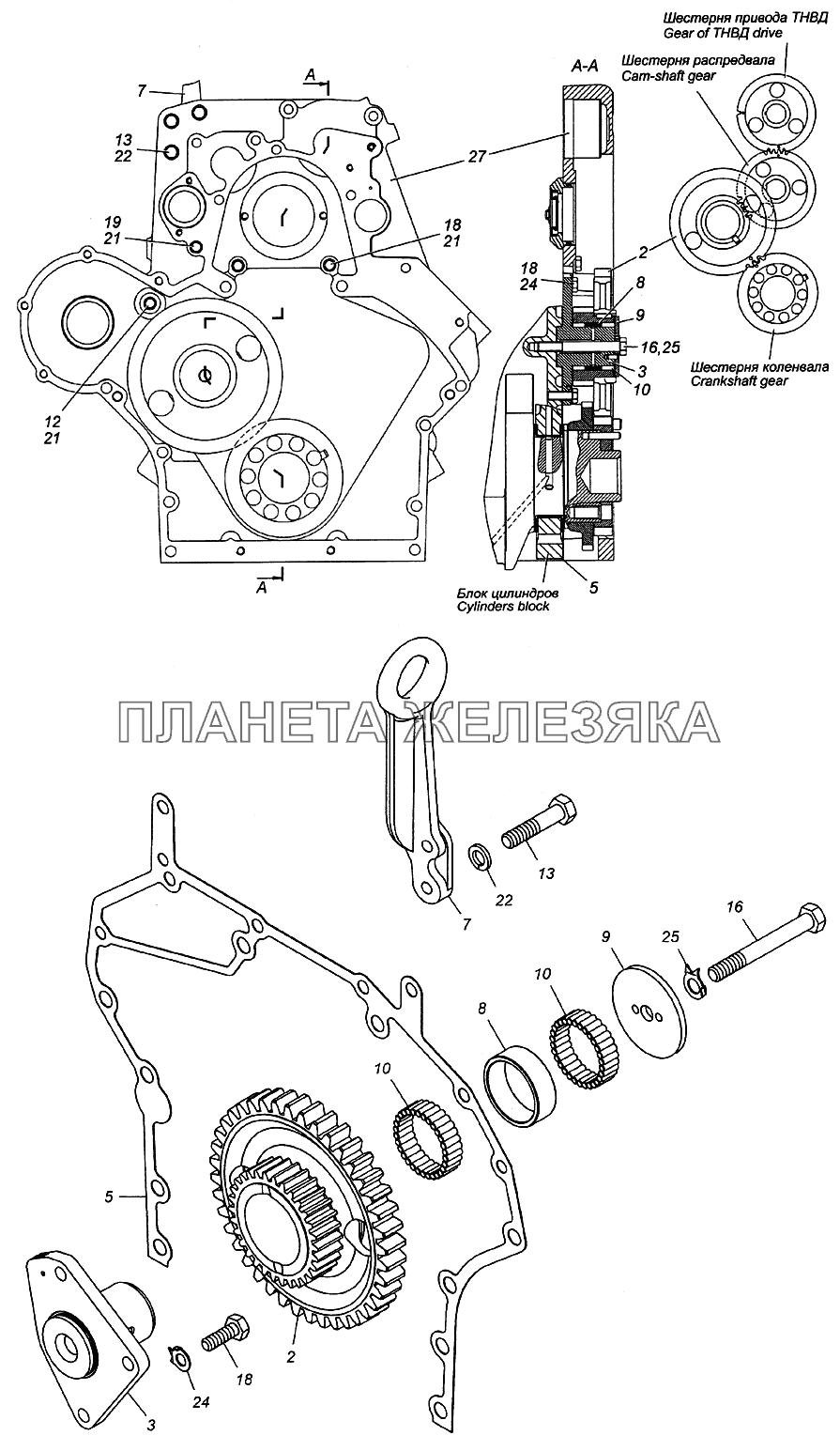 7406.1002003 Установка картера агрегатов КамАЗ-4350 (4х4)