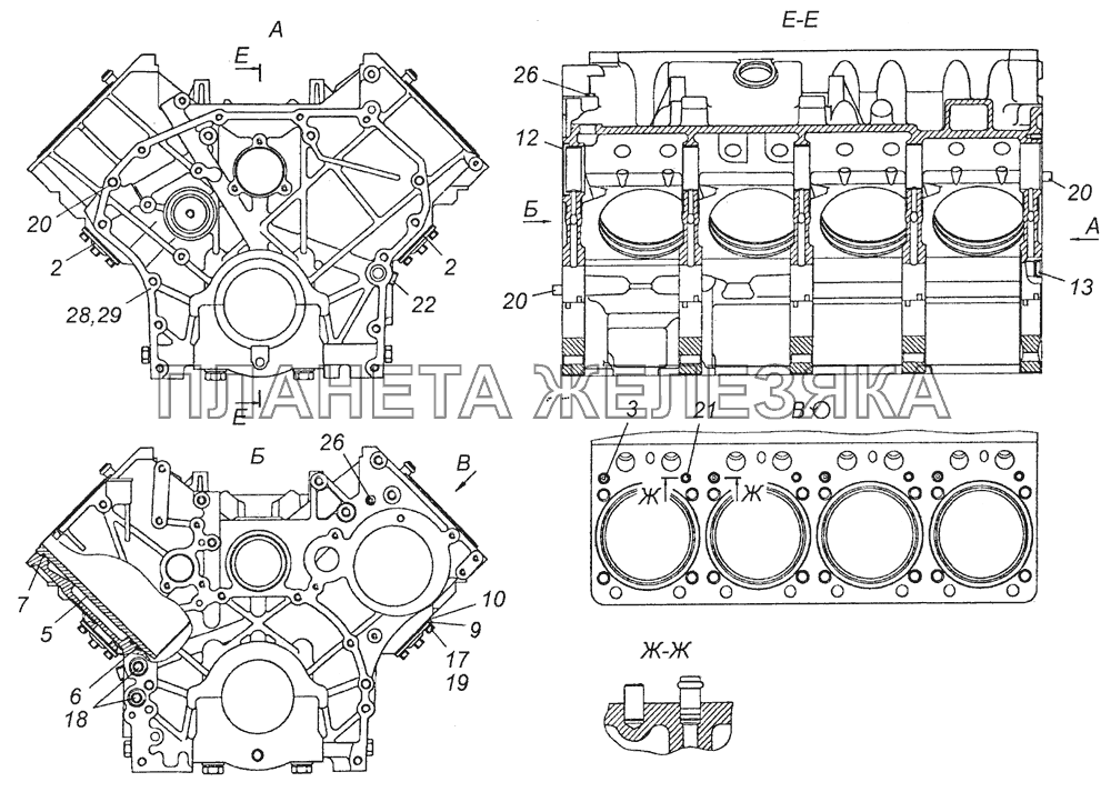 740.13-1002010 Блок цилиндров КамАЗ-4350 (4х4)