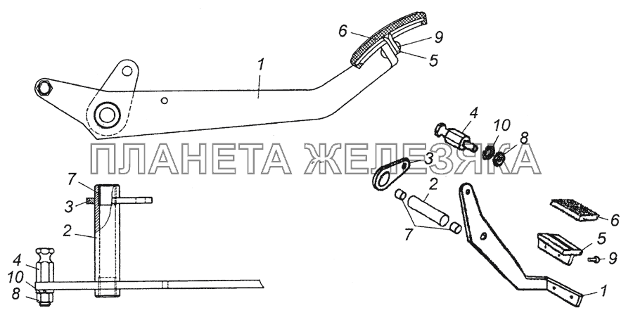 53205-1602010 Педаль сцепления КамАЗ-4350 (4х4)