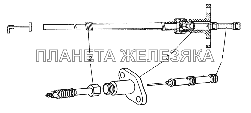 15.1772152 Трос крана управления с оболочкой и крышкой в сборе КамАЗ-5350 (6х6)