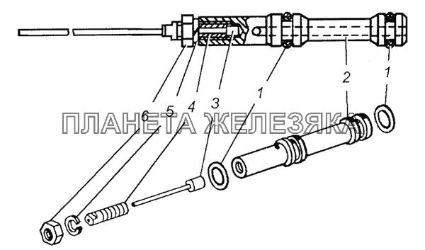 15.1772160 Трос крана с золотником в сборе КамАЗ-6350 (8х8)