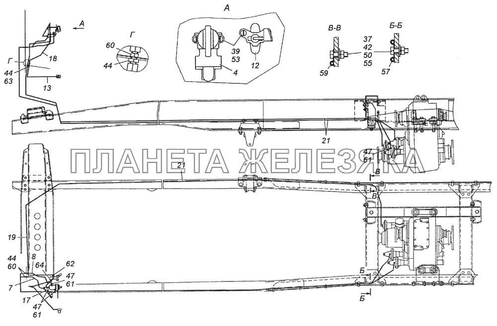 6350-1800009-30 Установка управления раздаточной коробки КамАЗ-5350 (6х6)