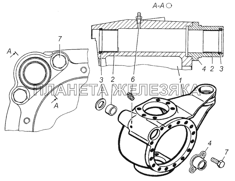 4310-2304029 Корпус поворотного кулака левый КамАЗ-5350 (6х6)