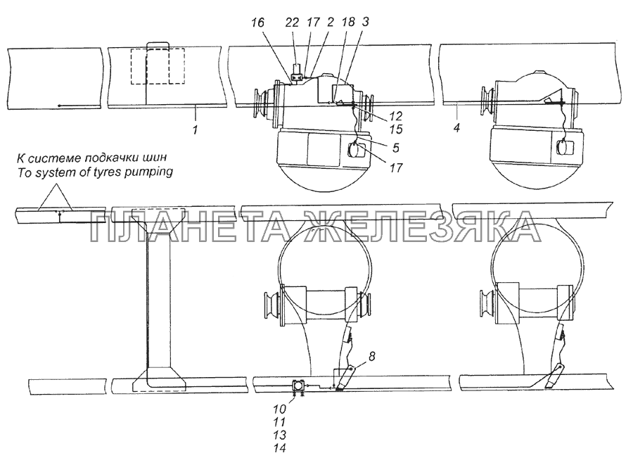 43114-2411010 Привод блокировки межколесных дифференциалов КамАЗ-4350 (4х4)