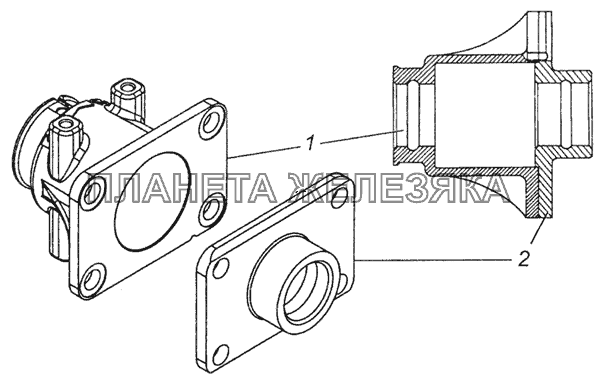 4310-2707235 Корпус буксирного прибора с крышкой (комплект) КамАЗ-5350 (6х6)