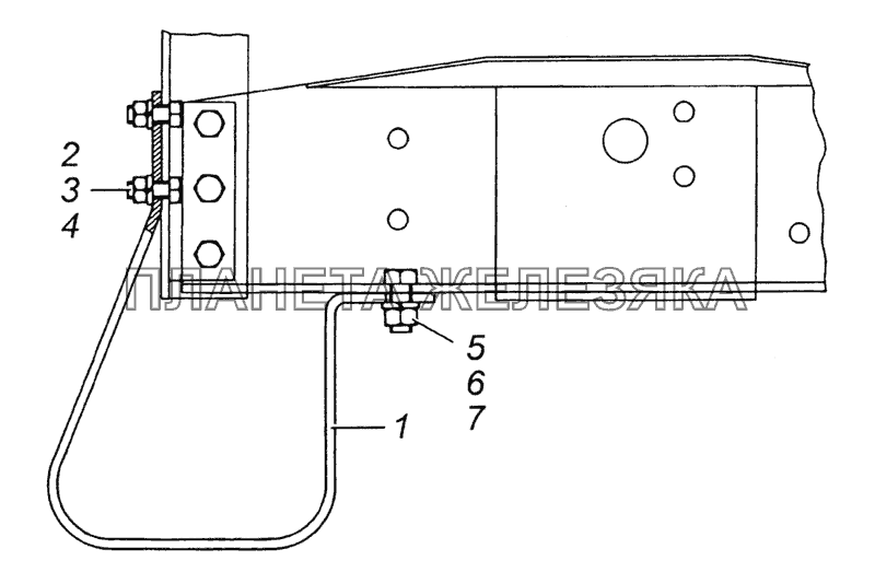 4310-2804003 Установка заднего буфера КамАЗ-6350 (8х8)