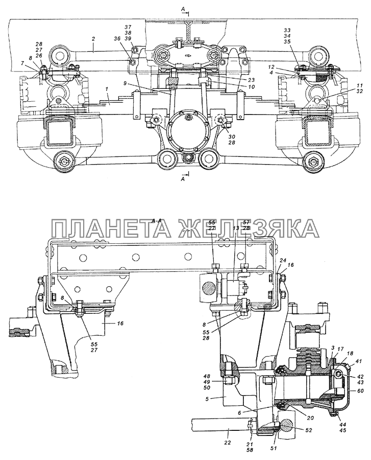 4310-2900002 Установка задней подвески КамАЗ-5350 (6х6)