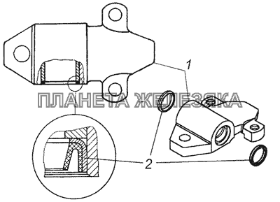 43114-2902018 Ушко с втулкой и манжетами в сборе КамАЗ-5350 (6х6)