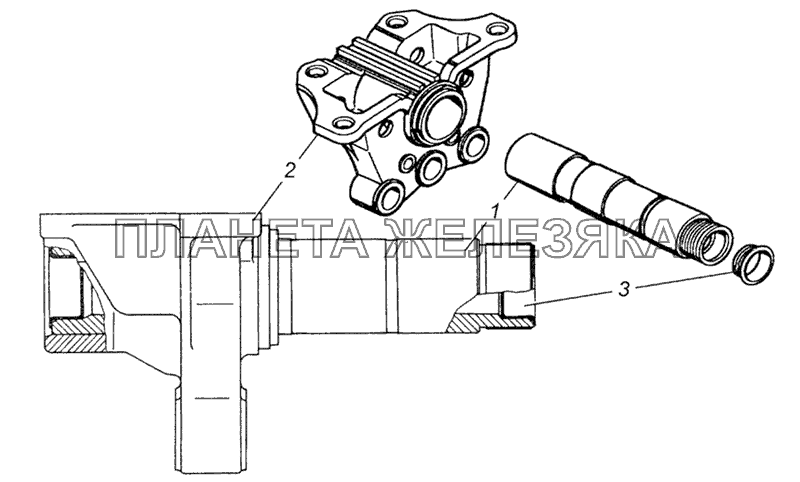 5320-2918052 Кронштейн балансира с осью в сборе КамАЗ-4350 (4х4)