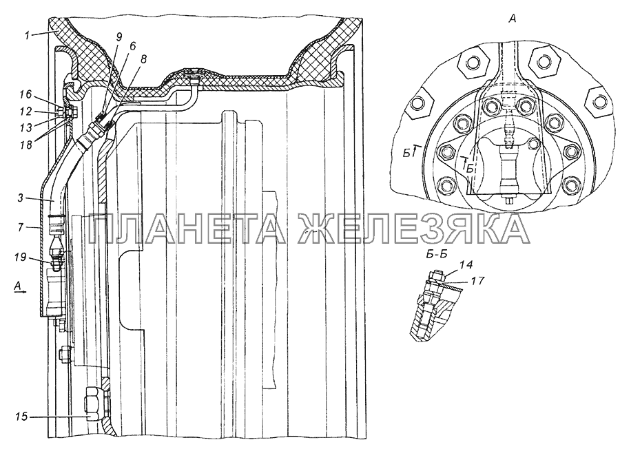 43114-3101002 Установка колес КамАЗ-5350 (6х6)