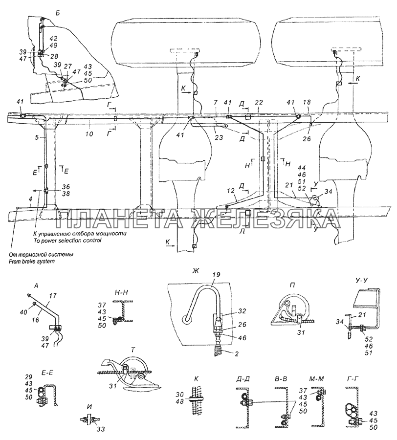 4310-3125001 Установка системы накачки шин КамАЗ-6350 (8х8)