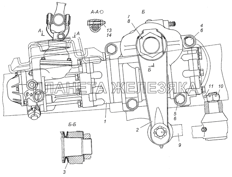 4310-3400012 Установка рулевого механизма КамАЗ-5350 (6х6)