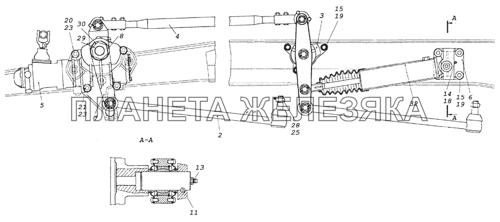 6350-3400012-10 Установка агрегатов рулевого управления КамАЗ-6350 (8х8)